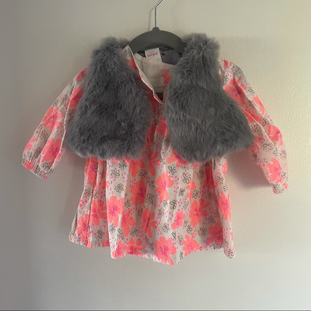 Cat & Jack Flower Dress and Matching Vest